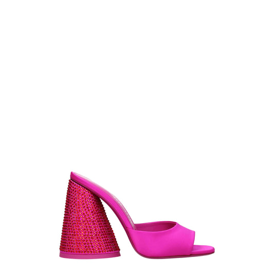 Pink Satin Platform Sandals