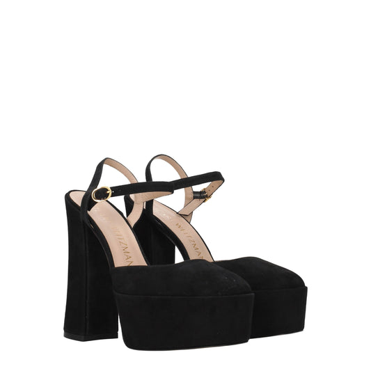 Black Leather Platform Sandals