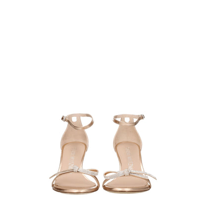 Pink Leather Stiletto Heel Sandals