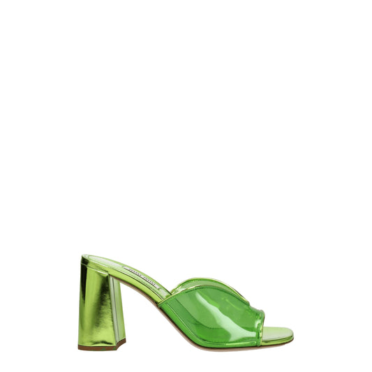Green Plexiglass Platform Sandals