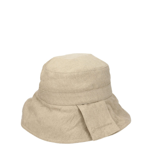 Beige Linen Bucket Hat