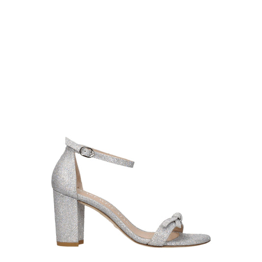 Gray Fabric Platform Sandals