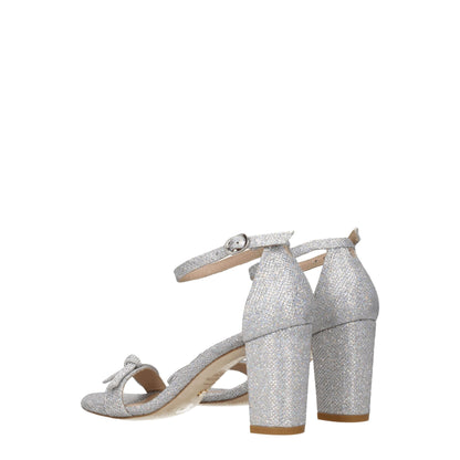 Gray Fabric Platform Sandals