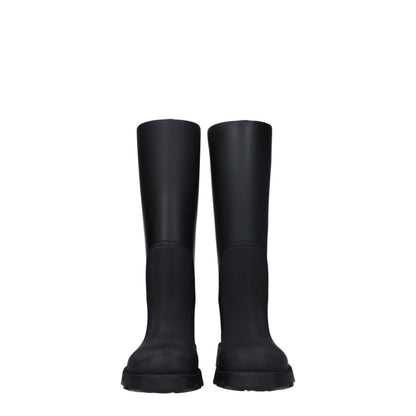 Black Cotton Rain Boots