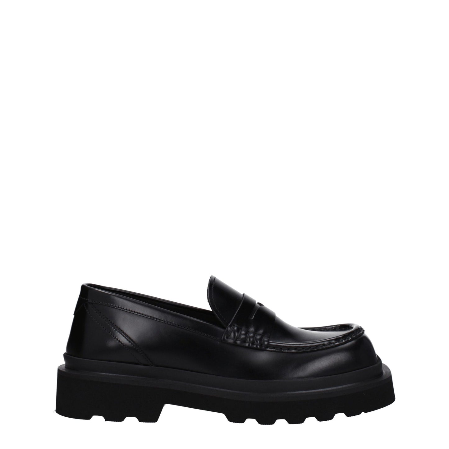 Black Leather Slip-On Loafers