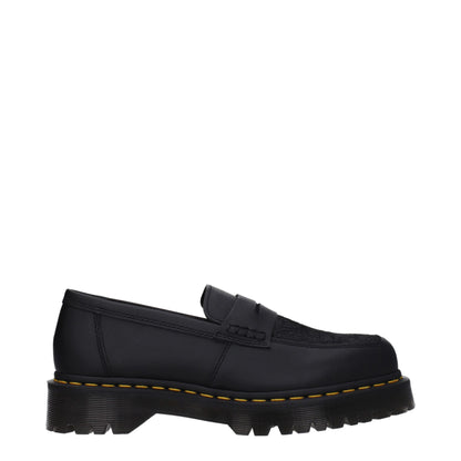 Black Leather Slip-On Loafers