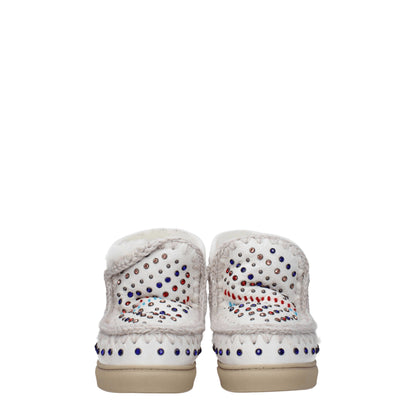 White Leather Ankle Boots