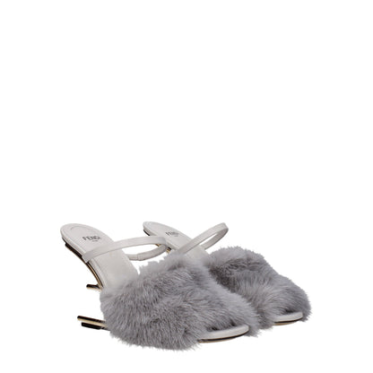Gray Mink Slippers