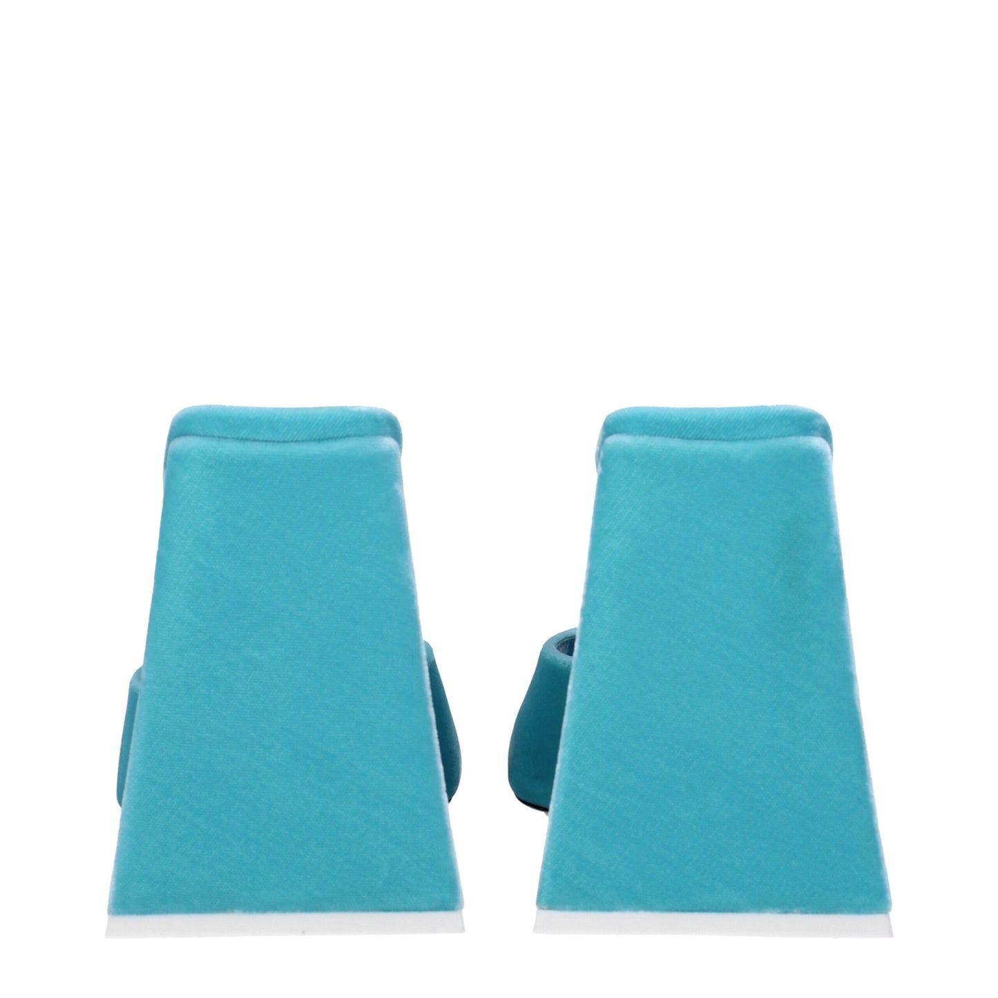 Light Blue Velvet Platform Sandals