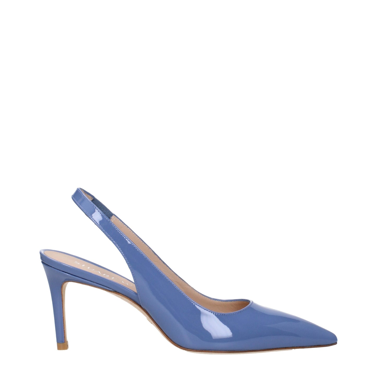 Light Blue Leather High Heel Pumps