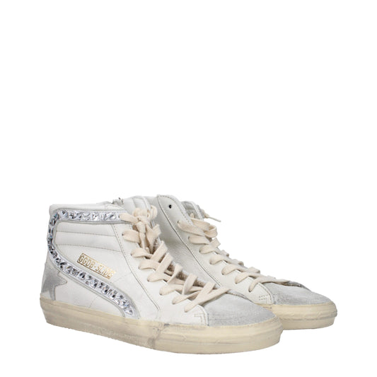 White Leather High Top Sneakers