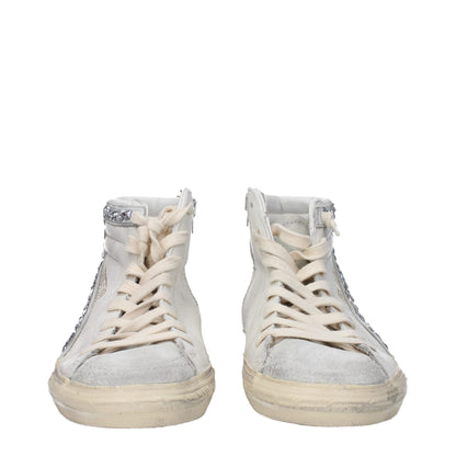 White Leather High Top Sneakers