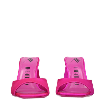 Pink Satin Stiletto Heel Sandals