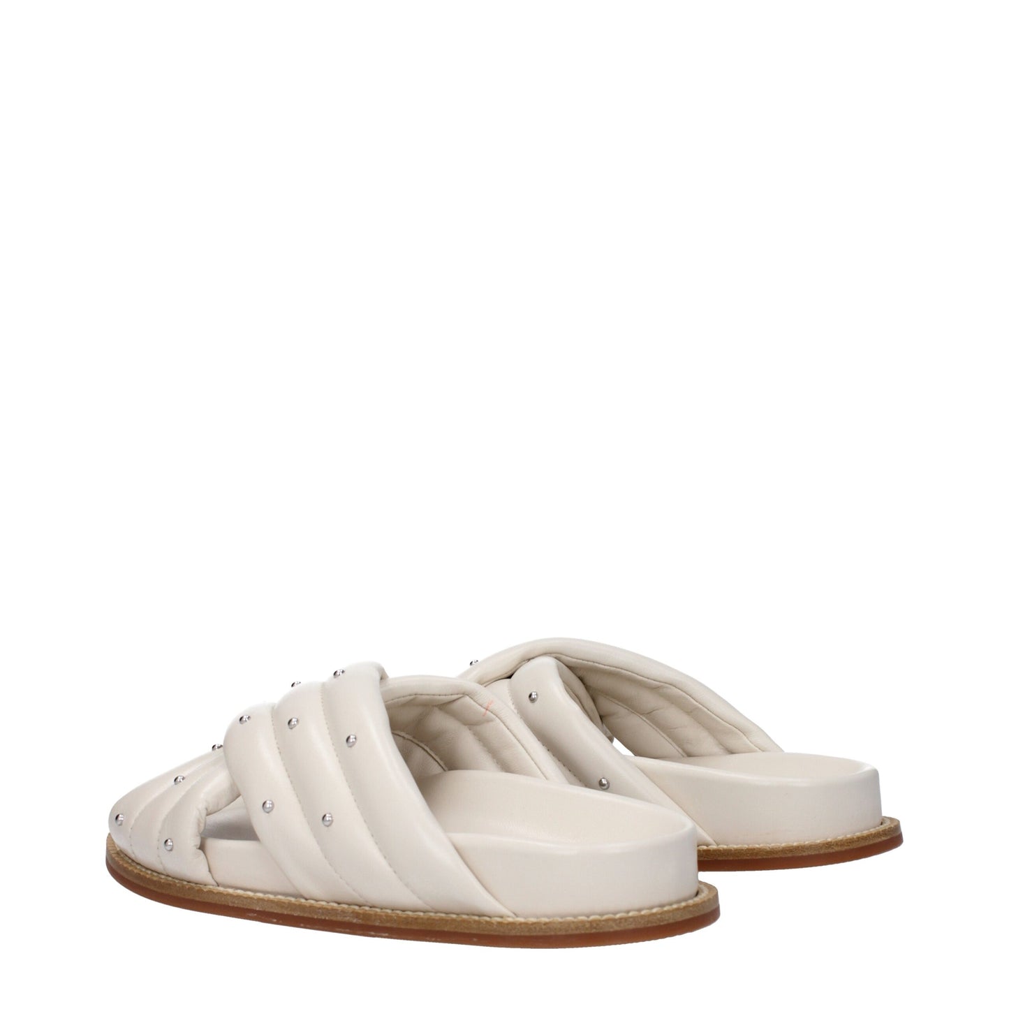 Beige Leather Slippers