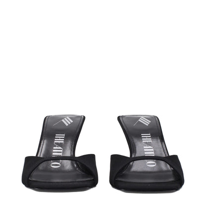 Black Satin Stiletto Heel Sandals