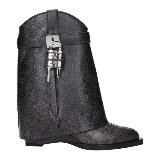 Black Leather Ankle Boots