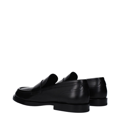 Black Leather Slip-On Loafers