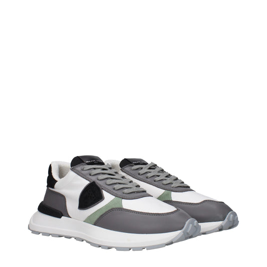 White Fabric Athletic Sneakers