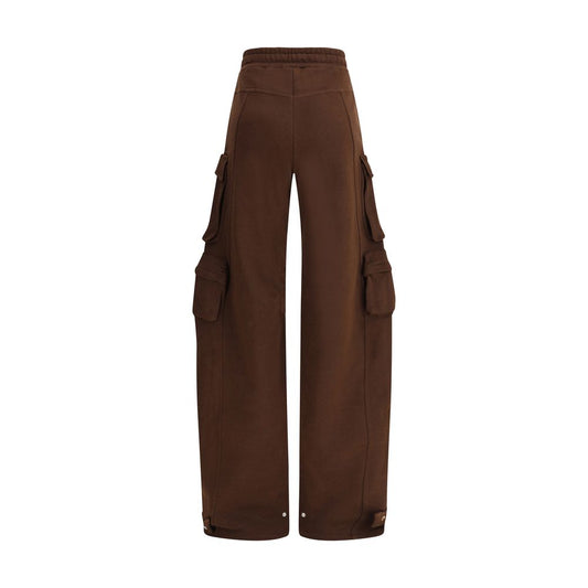 Brown Cotton Casual Pants