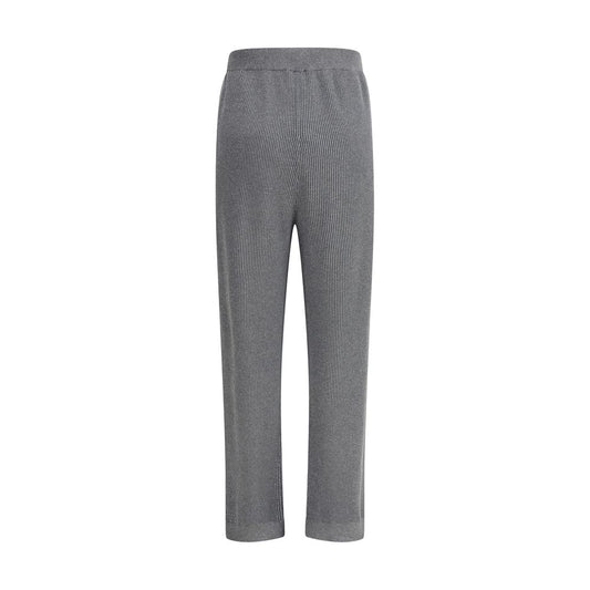 Gray Cotton Casual Pants