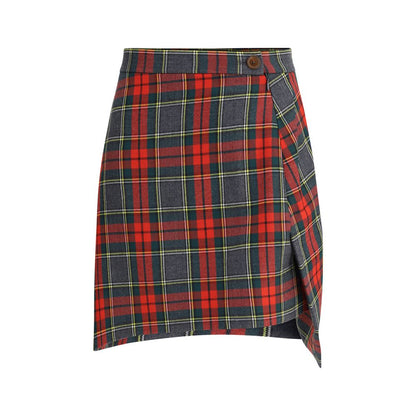 Multicolor Fleece Wool Mini Skirt