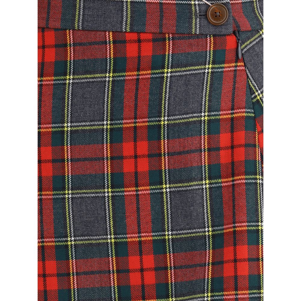 Multicolor Fleece Wool Mini Skirt