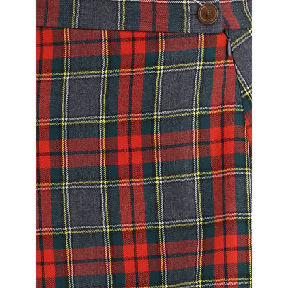 Multicolor Fleece Wool Mini Skirt