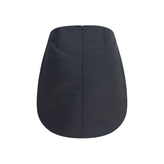 Black Polyester Mini Skirt