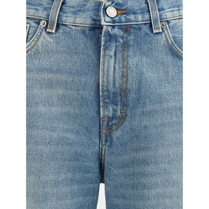 Light Blue Cotton Flared Jeans