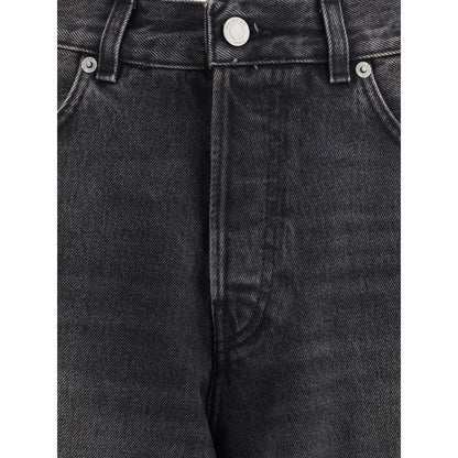 Black Cotton Relaxed Fit Jeans