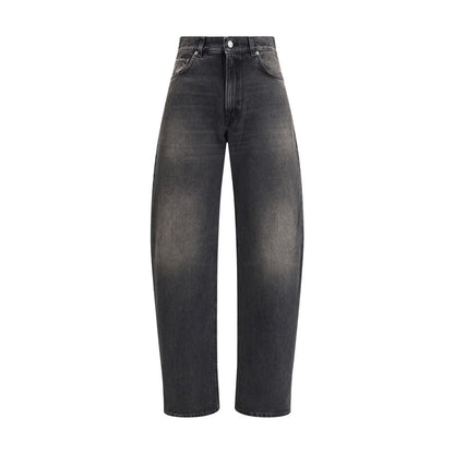 Black Cotton Relaxed Fit Jeans