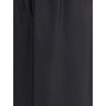 Black Cotton Midi Skirt