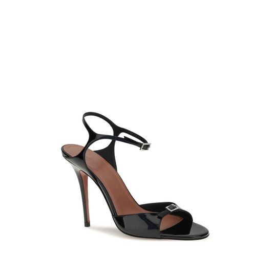 Black Calf Leather Bos Taurus Stiletto Heel Sandals