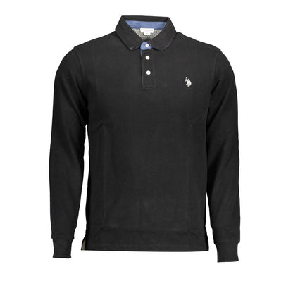 Black Cotton Polo Shirt