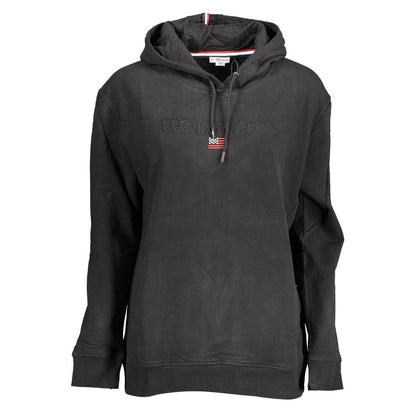 Black Cotton Women Sweater With Contrasting Details