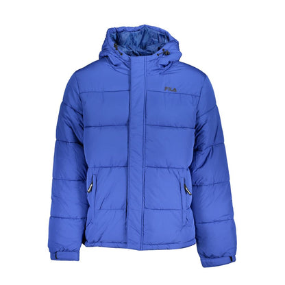 Blue Polyester Men Jacket