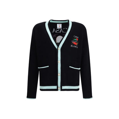 Black Merino Wool Cardigan