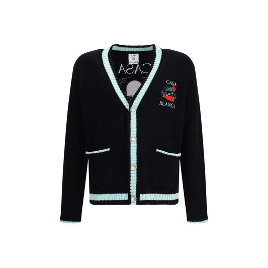 Black Merino Wool Cardigan