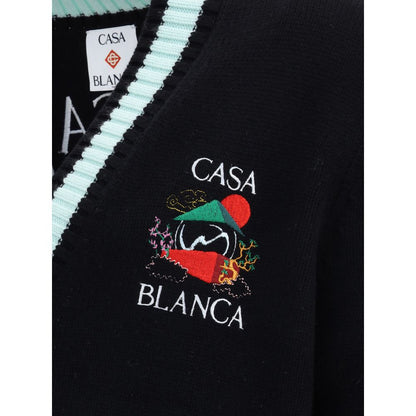 Black Merino Wool Cardigan