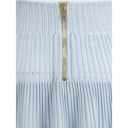 Light Blue Viscose Mini Skirt