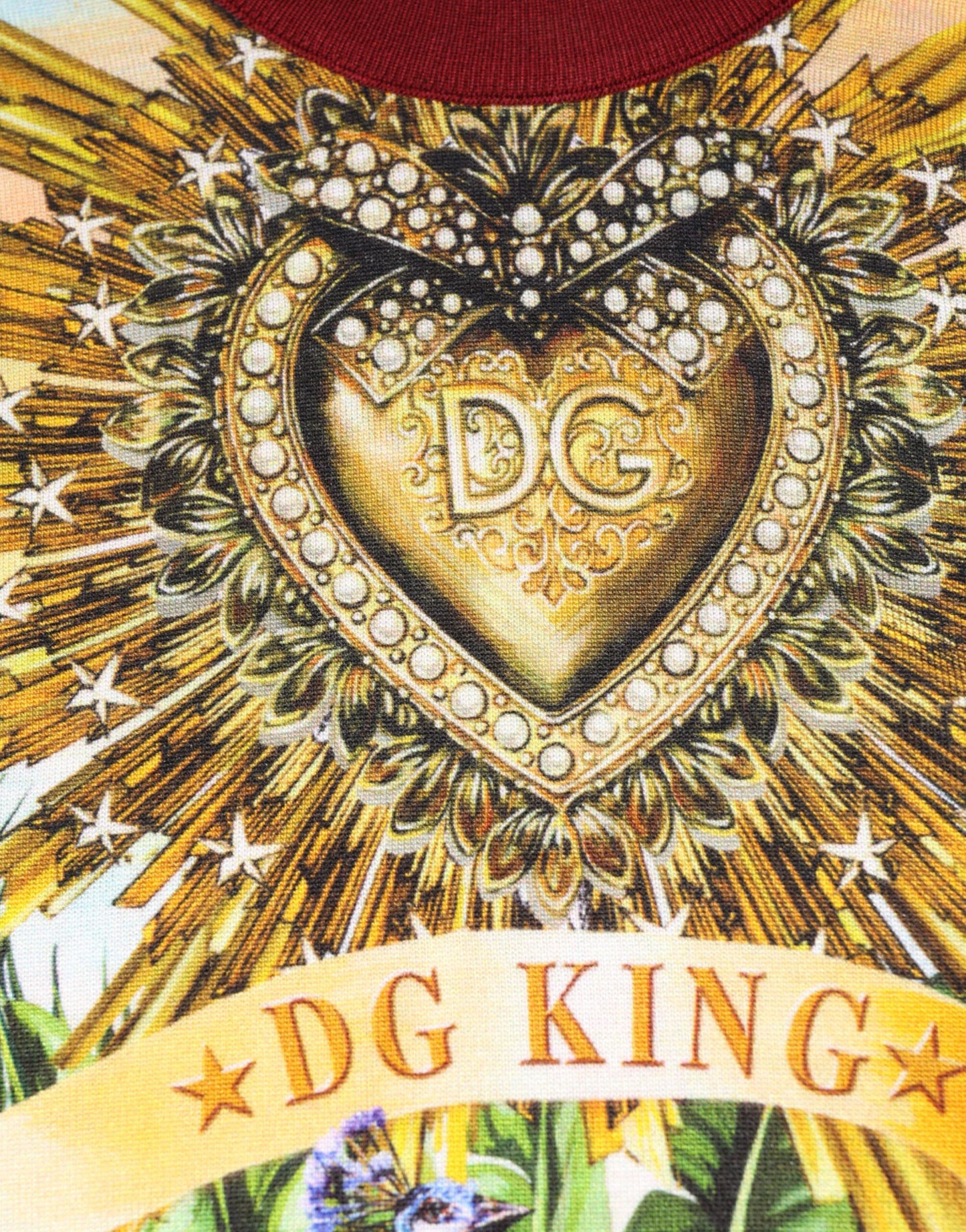 Tropical Heart Crown Silk Pullover Sweater