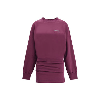 Purple Cotton Casual Dress