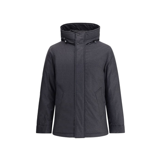 Black Fleece Wool Parka
