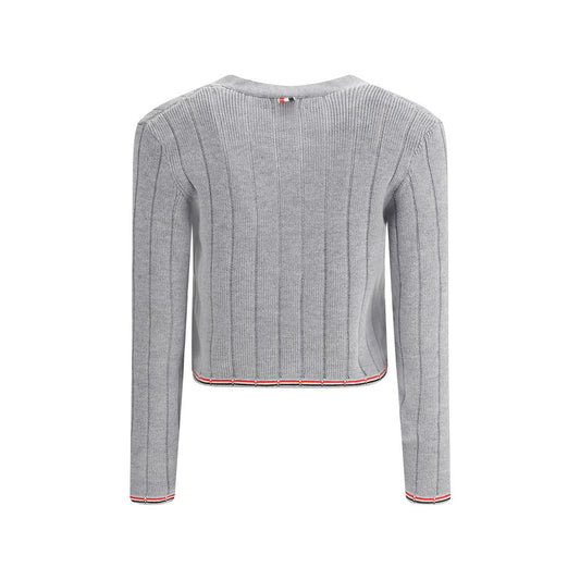 Gray Fleece Wool Cardigan
