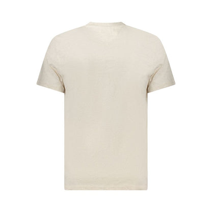 Beige Cotton Men T-Shirt
