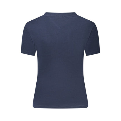 Blue Cotton Women T-Shirt