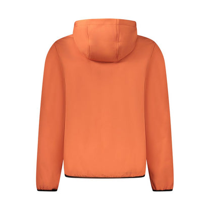 Orange Polyester Men Jacket