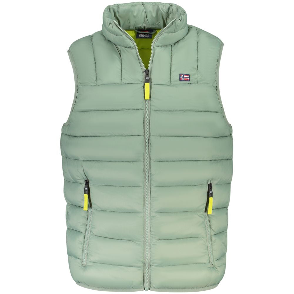 Green Polyamide Sleveless Jacket