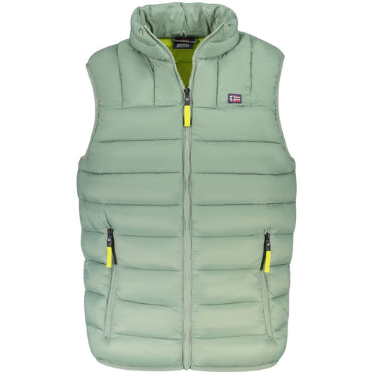Green Polyamide Sleveless Jacket