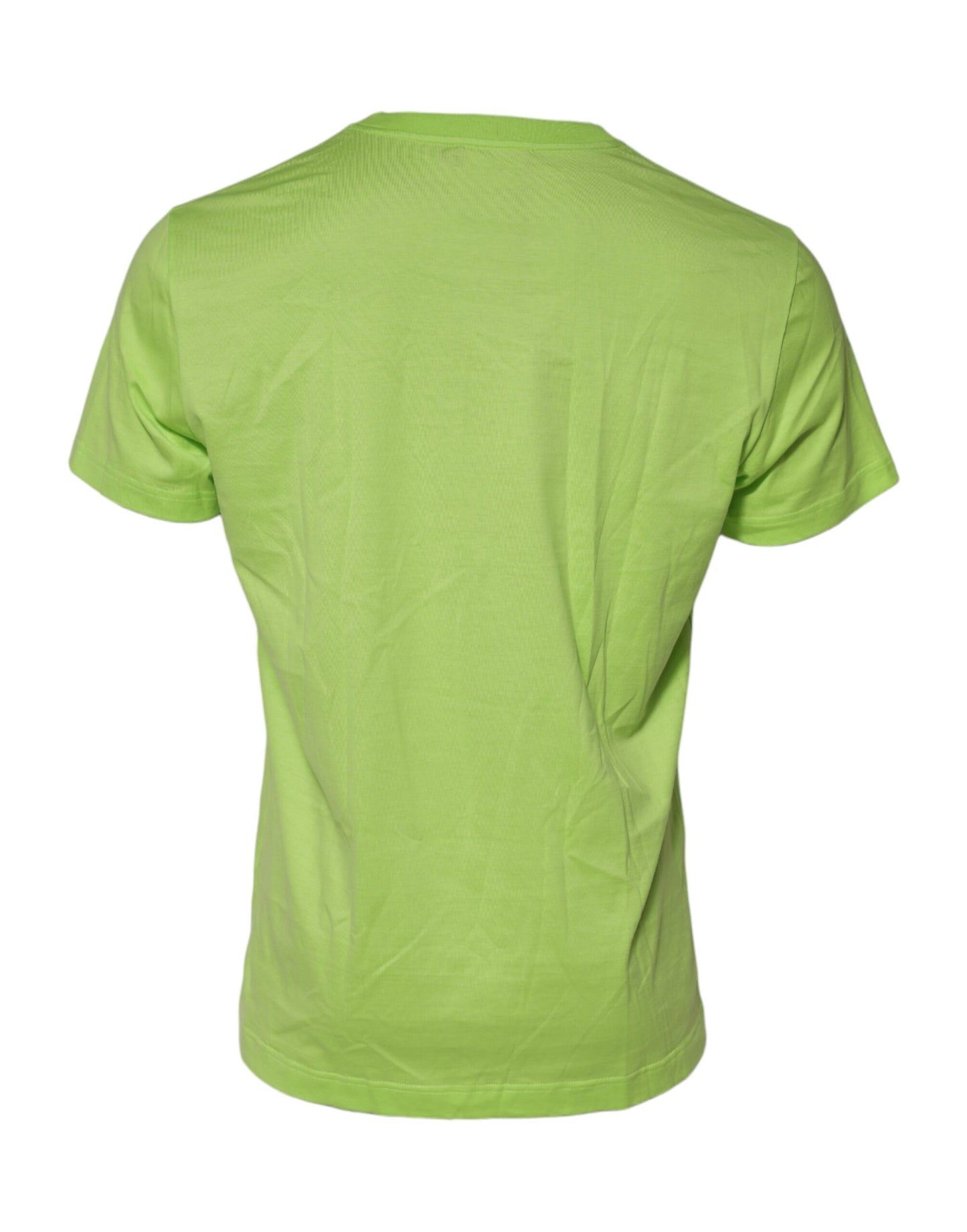 Green Embossed Logo Cotton Crew Neck T-shirt